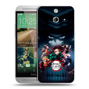 Пластиковый чехол на HTC One E8 с принтом Demon Slayer Клинок рассекающий демонов