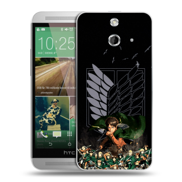 Пластиковый чехол на HTC One E8 с принтом Атака титанов