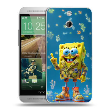 Пластиковый чехол на HTC One E8 с принтом Спанч боб Спанчбоб