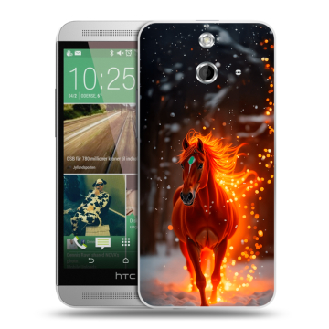 Пластиковый чехол на HTC One E8 с принтом Новый год