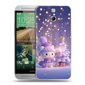 Пластиковый чехол на HTC One E8 с принтом Новый год