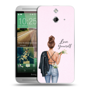 Пластиковый чехол на HTC One E8 с принтом женский
