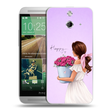 Пластиковый чехол на HTC One E8 с принтом женский