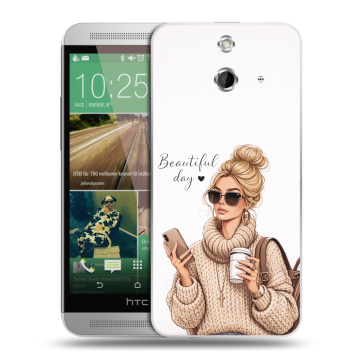 Пластиковый чехол на HTC One E8 с принтом женский