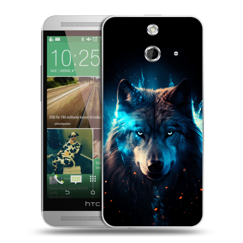 Пластиковый чехол на HTC One E8 с принтом Волк ночной Пластиковый чехол на HTC One E8 с принтом Волк ночной