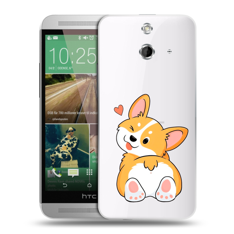 Пластиковый чехол на HTC One E8 с принтом Корги Пластиковый чехол на HTC One E8 с принтом Корги