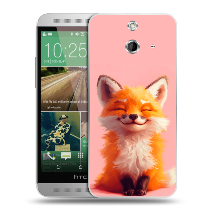 Пластиковый чехол на HTC One E8 с принтом милая лиса Пластиковый чехол на HTC One E8 с принтом милая лиса