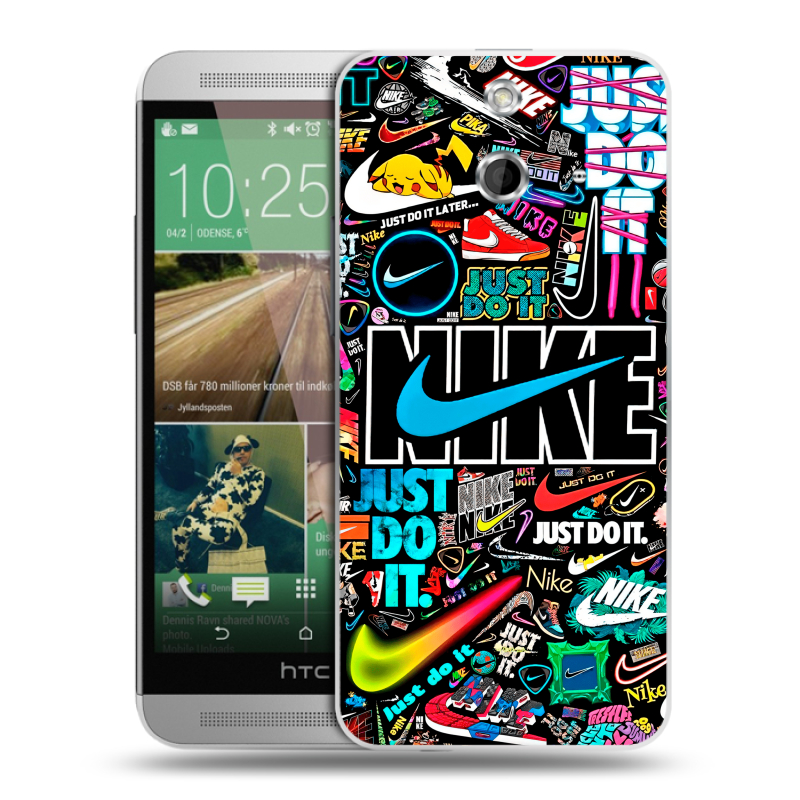 Пластиковый чехол на HTC One E8 с принтом найк nike черный Пластиковый чехол на HTC One E8 с принтом найк nike черный