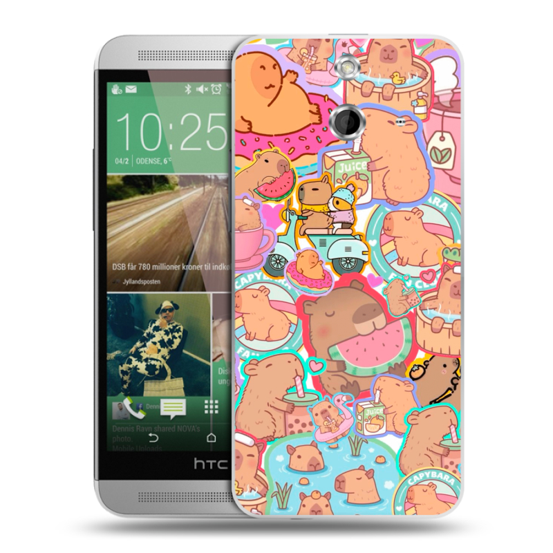 Пластиковый чехол на HTC One E8 с принтом капибары Пластиковый чехол на HTC One E8 с принтом капибары