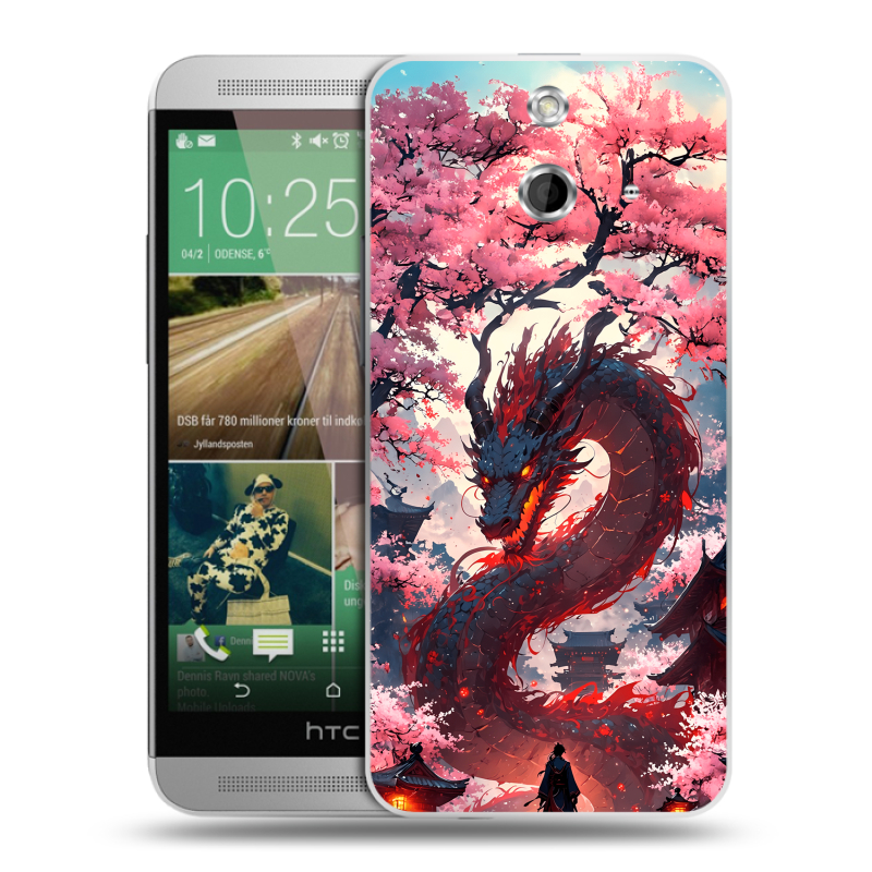 Пластиковый чехол на HTC One E8 с принтом Дракон Японский Пластиковый чехол на HTC One E8 с принтом Дракон Японский