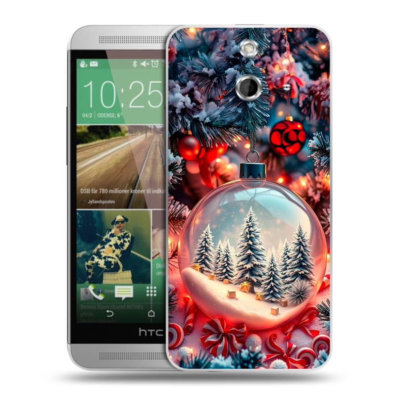Пластиковый чехол на HTC One E8 с принтом Новый год Пластиковый чехол на HTC One E8 с принтом Новый год