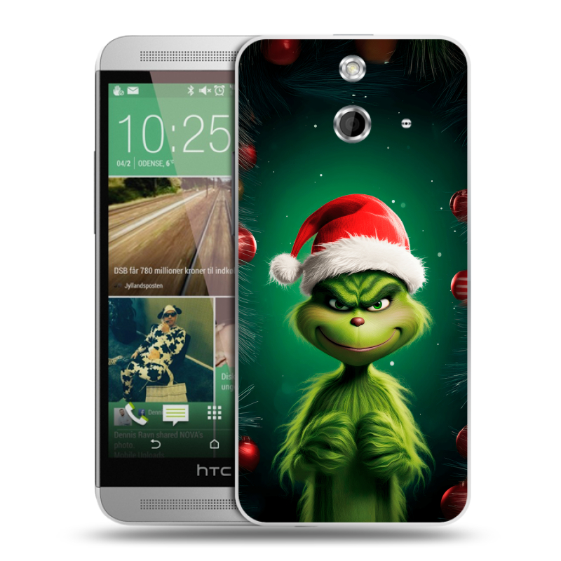 Пластиковый чехол на HTC One E8 с принтом Гринч Новый год Рождество Пластиковый чехол на HTC One E8 с принтом Гринч Новый год Рождество