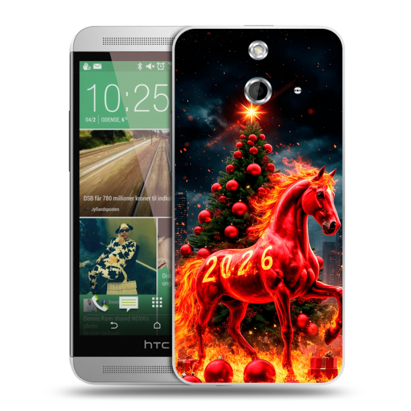 Пластиковый чехол на HTC One E8 с принтом Новый год Пластиковый чехол на HTC One E8 с принтом Новый год