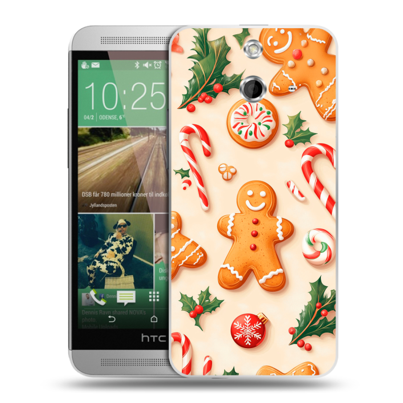 Пластиковый чехол на HTC One E8 с принтом Новый год Пластиковый чехол на HTC One E8 с принтом Новый год