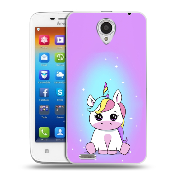 Пластиковый чехол на Lenovo S650 Ideaphone с принтом Единорог