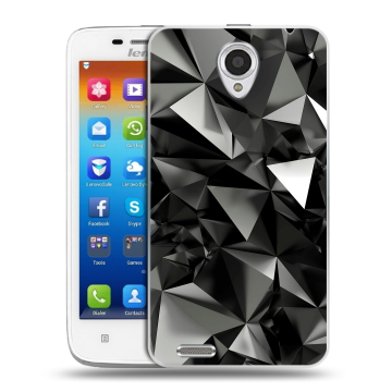 Пластиковый чехол на Lenovo S650 Ideaphone с принтом Черные кристаллы