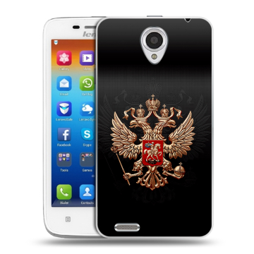 Пластиковый чехол на Lenovo S650 Ideaphone с принтом Герб России