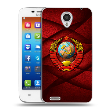 Пластиковый чехол на Lenovo S650 Ideaphone с принтом Герб СССР