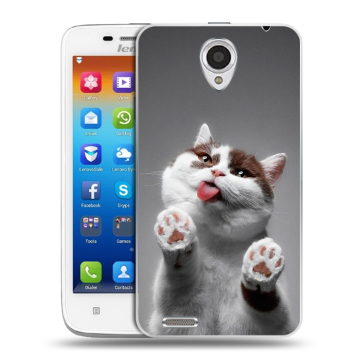 Пластиковый чехол на Lenovo S650 Ideaphone с принтом Коты