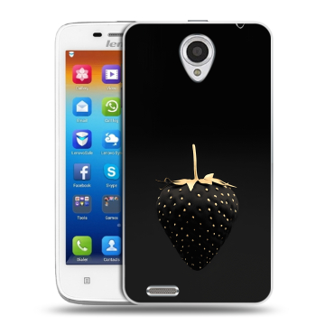 Пластиковый чехол на Lenovo S650 Ideaphone с принтом Черная клубника
