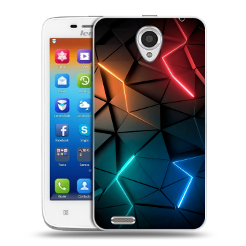 Пластиковый чехол на Lenovo S650 Ideaphone с принтом Абстракция неон