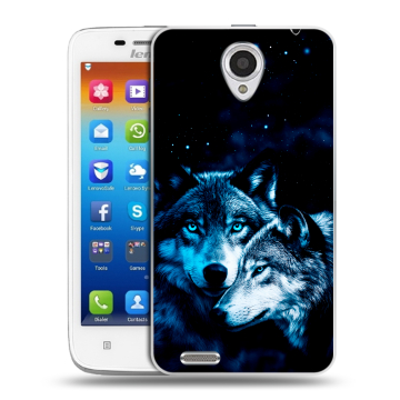 Пластиковый чехол на Lenovo S650 Ideaphone с принтом Волки