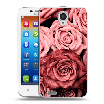 Пластиковый чехол на Lenovo S650 Ideaphone с принтом Цветы розы