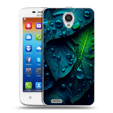 Пластиковый чехол на Lenovo S650 Ideaphone с принтом Листья