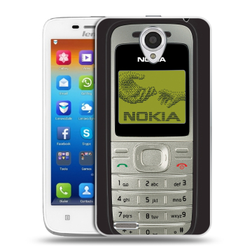 Пластиковый чехол на Lenovo S650 Ideaphone с принтом Ретро Нокия Пластиковый чехол на Lenovo S650 Ideaphone с принтом Ретро Нокия