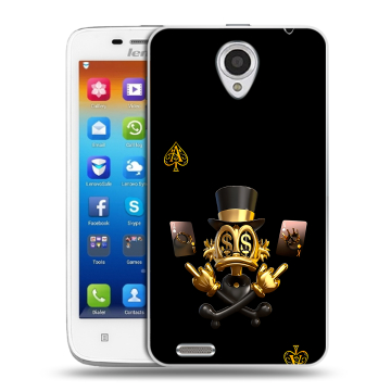 Пластиковый чехол на Lenovo S650 Ideaphone с принтом Золотой скрудж макдак Пластиковый чехол на Lenovo S650 Ideaphone с принтом Золотой скрудж макдак