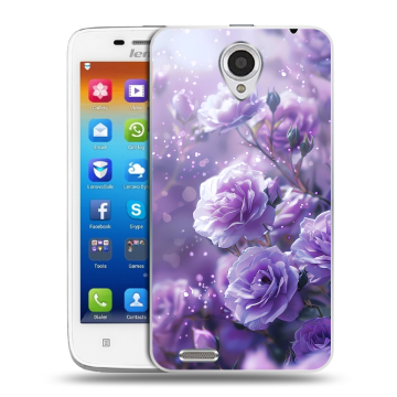 Пластиковый чехол на Lenovo S650 Ideaphone с принтом Розы цветы Пластиковый чехол на Lenovo S650 Ideaphone с принтом Розы цветы
