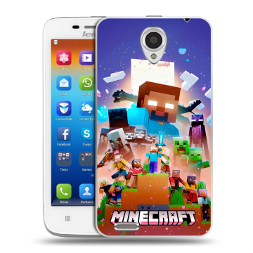Пластиковый чехол на Lenovo S650 Ideaphone с принтом Майнкрафт Minecraft Пластиковый чехол на Lenovo S650 Ideaphone с принтом Майнкрафт Minecraft