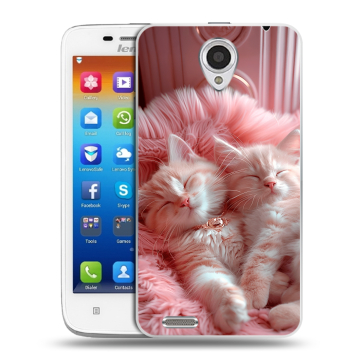 Пластиковый чехол на Lenovo S650 Ideaphone с принтом котята котики Пластиковый чехол на Lenovo S650 Ideaphone с принтом котята котики