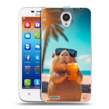 Пластиковый чехол на Lenovo S650 Ideaphone с принтом Капибара Пластиковый чехол на Lenovo S650 Ideaphone с принтом Капибара
