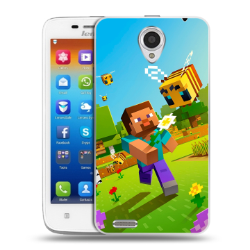 Пластиковый чехол на Lenovo S650 Ideaphone с принтом Майнкрафт Minecraft Пластиковый чехол на Lenovo S650 Ideaphone с принтом Майнкрафт Minecraft