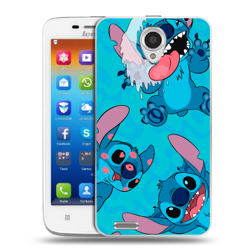 Пластиковый чехол на Lenovo S650 Ideaphone с принтом Лило и Стич Пластиковый чехол на Lenovo S650 Ideaphone с принтом Лило и Стич