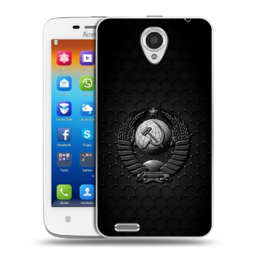 Пластиковый чехол на Lenovo S650 Ideaphone с принтом Герб Флаг СССР Пластиковый чехол на Lenovo S650 Ideaphone с принтом Герб Флаг СССР