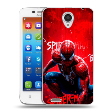 Пластиковый чехол на Lenovo S650 Ideaphone с принтом Spiderman Человек паук Пластиковый чехол на Lenovo S650 Ideaphone с принтом Spiderman Человек паук