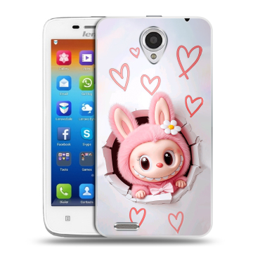 Пластиковый чехол на Lenovo S650 Ideaphone с принтом Labubu Лабубу Пластиковый чехол на Lenovo S650 Ideaphone с принтом Labubu Лабубу