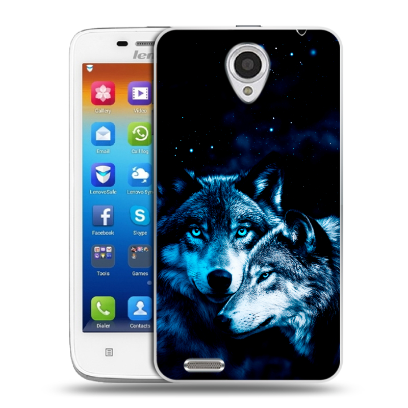 Пластиковый чехол на Lenovo S650 Ideaphone с принтом Волки Пластиковый чехол на Lenovo S650 Ideaphone с принтом Волки