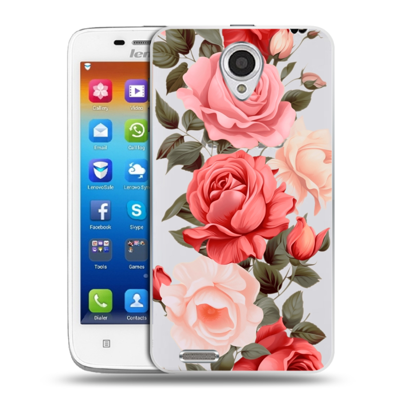 Пластиковый чехол на Lenovo S650 Ideaphone с принтом Розы Пластиковый чехол на Lenovo S650 Ideaphone с принтом Розы