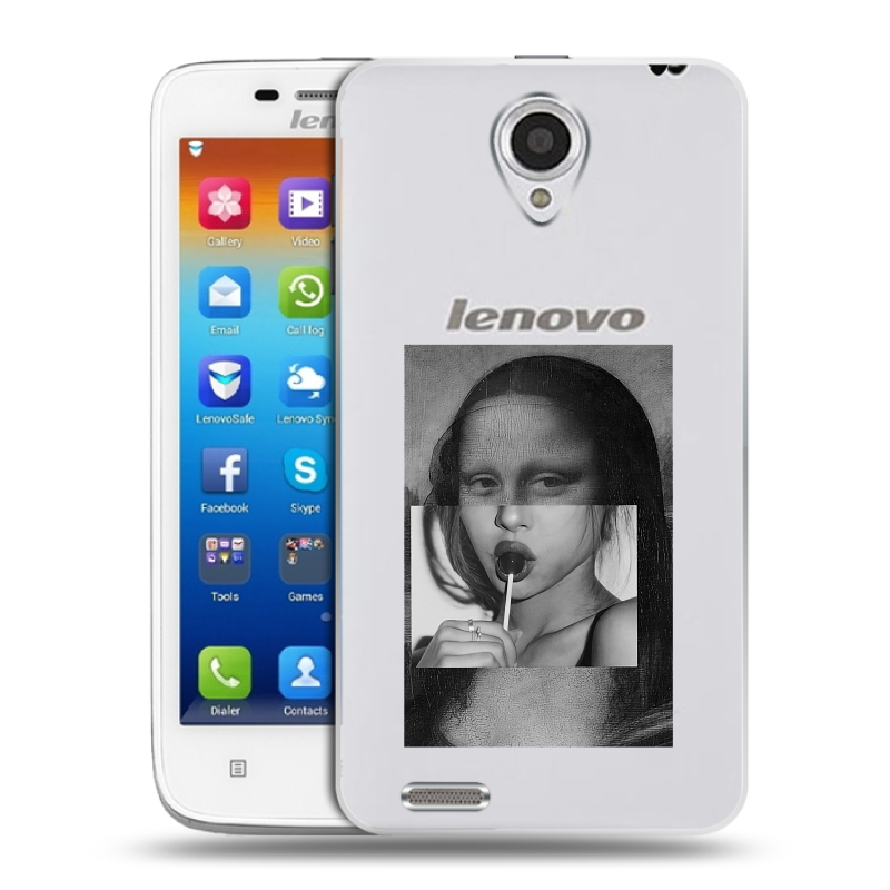 Пластиковый чехол на Lenovo S650 Ideaphone с принтом Мона Лиза Пластиковый чехол на Lenovo S650 Ideaphone с принтом Мона Лиза