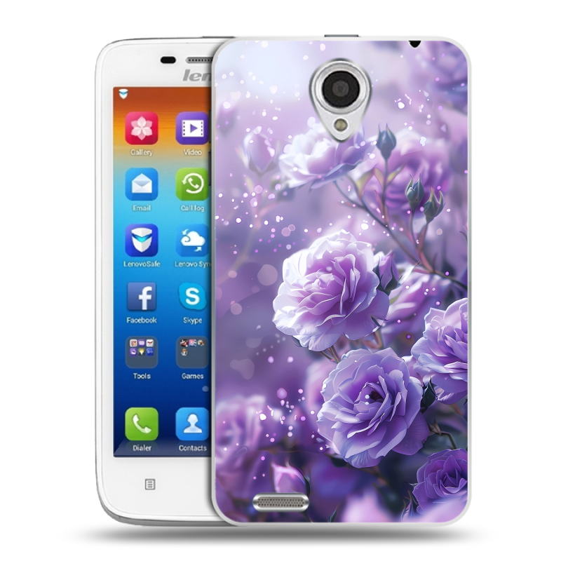 Пластиковый чехол на Lenovo S650 Ideaphone с принтом Розы цветы Пластиковый чехол на Lenovo S650 Ideaphone с принтом Розы цветы