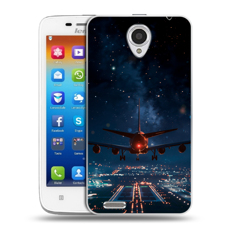 Пластиковый чехол на Lenovo S650 Ideaphone с принтом самолет Пластиковый чехол на Lenovo S650 Ideaphone с принтом самолет
