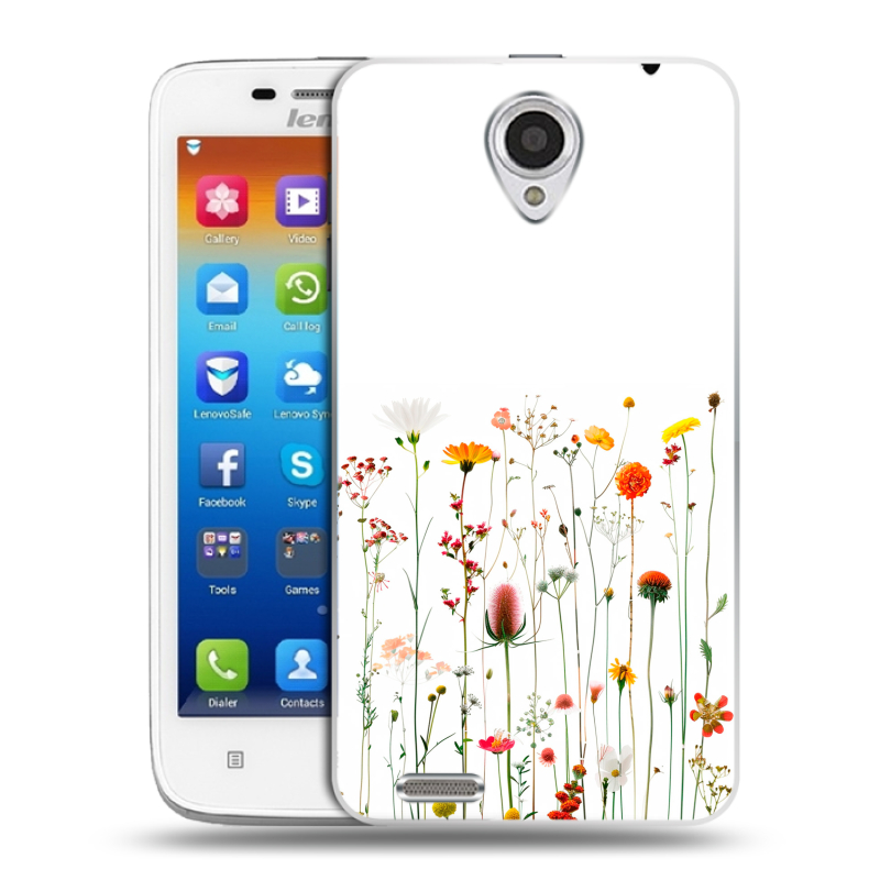 Пластиковый чехол на Lenovo S650 Ideaphone с принтом цветы Пластиковый чехол на Lenovo S650 Ideaphone с принтом цветы