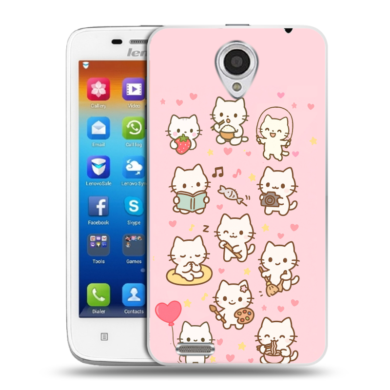 Пластиковый чехол на Lenovo S650 Ideaphone с принтом Hello Kitty Хелоу Кити Пластиковый чехол на Lenovo S650 Ideaphone с принтом Hello Kitty Хелоу Кити