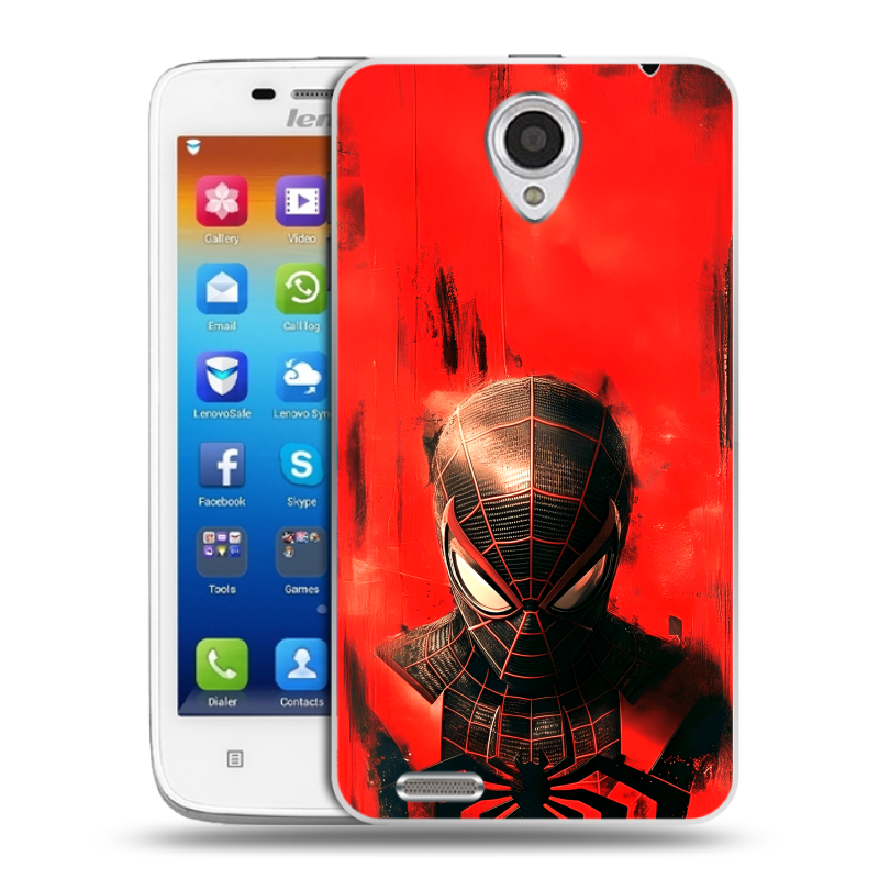 Пластиковый чехол на Lenovo S650 Ideaphone с принтом человек паук spiderman Пластиковый чехол на Lenovo S650 Ideaphone с принтом человек паук spiderman