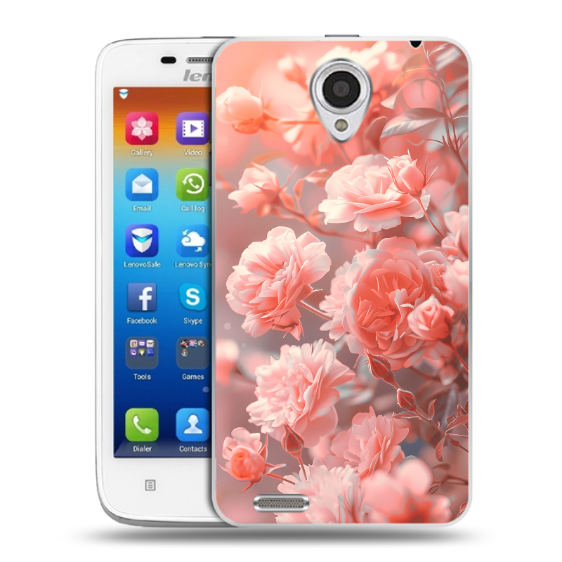 Пластиковый чехол на Lenovo S650 Ideaphone с принтом Розы цветы Пластиковый чехол на Lenovo S650 Ideaphone с принтом Розы цветы