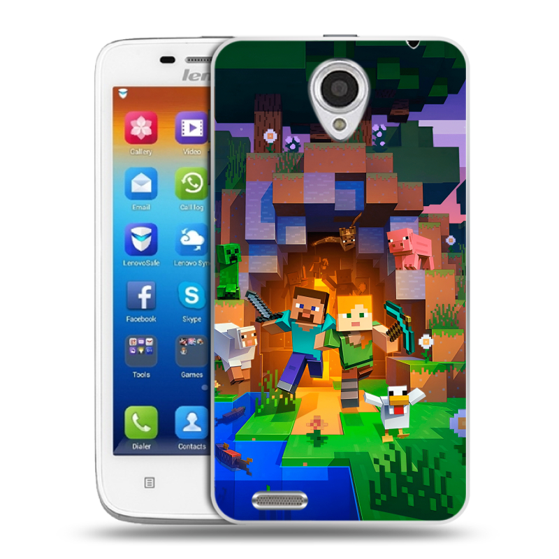 Пластиковый чехол на Lenovo S650 Ideaphone с принтом Майнкрафт Minecraft Пластиковый чехол на Lenovo S650 Ideaphone с принтом Майнкрафт Minecraft