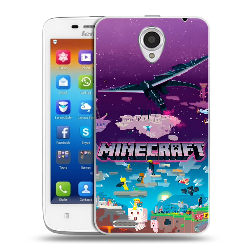 Пластиковый чехол на Lenovo S650 Ideaphone с принтом Майнкрафт Minecraft Пластиковый чехол на Lenovo S650 Ideaphone с принтом Майнкрафт Minecraft
